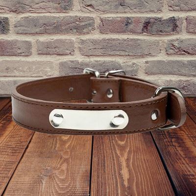 Collier pour chien petit moyen cuir marron