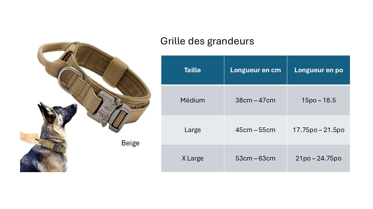 Collier chien | Tactique militaire, Beige