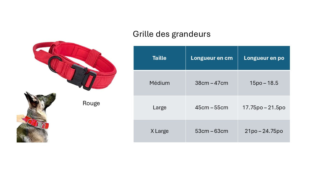 Collier chien | Tactique militaire, Rouge