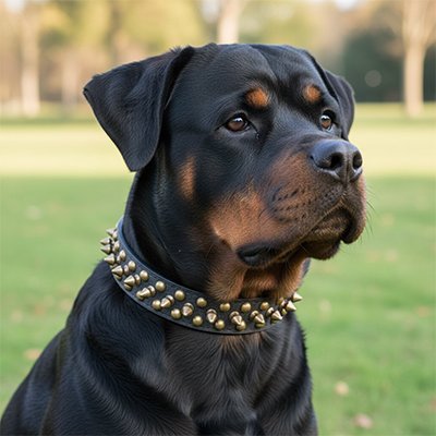 collier chien securite robuste confort rivets noir