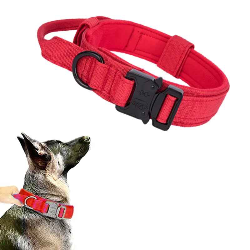 Collier chien tactique police confort solide rouge