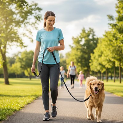 longe pour chien randonne parc seciritaire noir