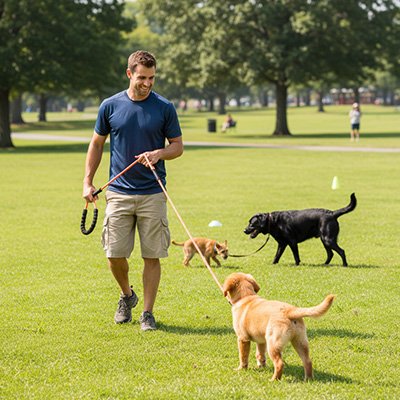 longe pour chien robuste securise orange