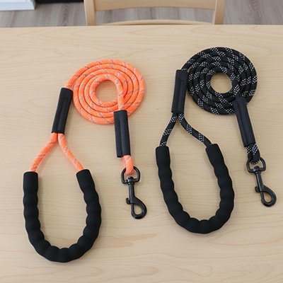 longe pour chien robuste securitse noir orange