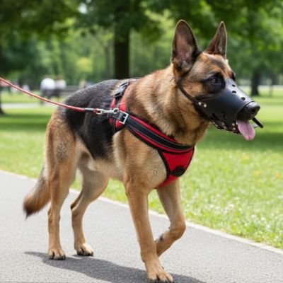 Muselière pour chien​ cuir noir sécurité confort