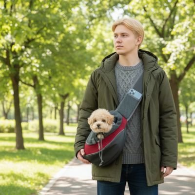 Sac de transport pour chien leger rouge confort