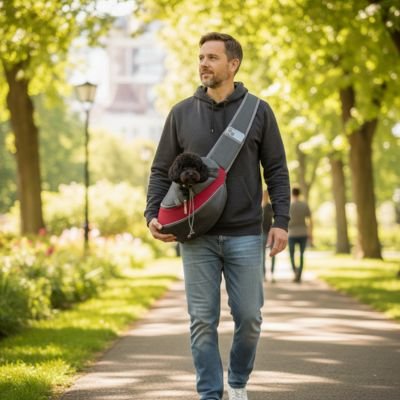 Sac de transport pour chien rouge confort securitaire
