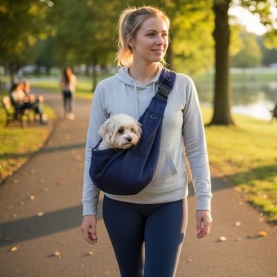 Sac transport pour chien bleu secure souple confortable