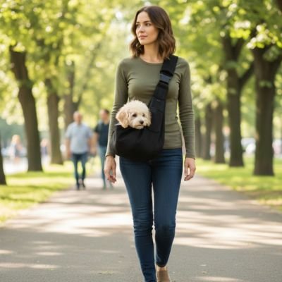 Sac transport pour chien confort voyage tissus double